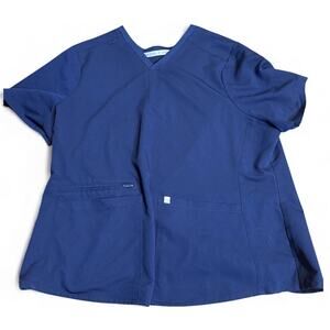 Fabletics Mode 4-Pocket Scrub Top, Navy Blue, Size 2XL